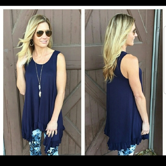 Infinity Raine Tops - Infinity Raine Ruffle Hem Tank
